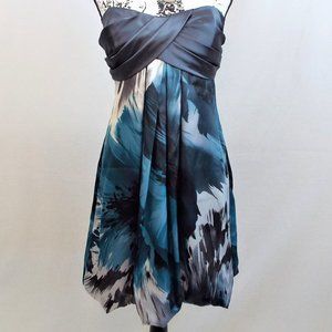 Wendye Chaitin Blue and Black Mini Dress